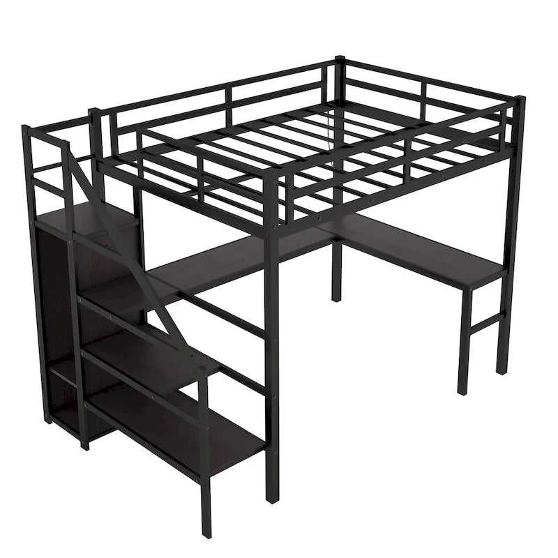 Lit mezzanine (avec bureau en L et ports USB)