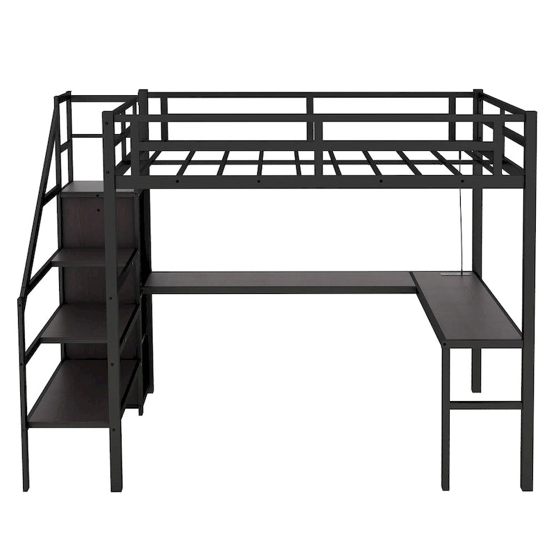 Lit mezzanine (avec bureau en L et ports USB)