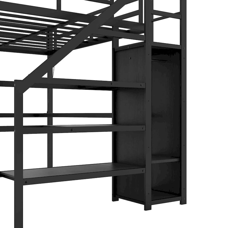 Lit mezzanine (avec bureau en L et ports USB)