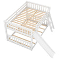 Lit superposé avec toboggan et échelle convertibles, gris/blanc