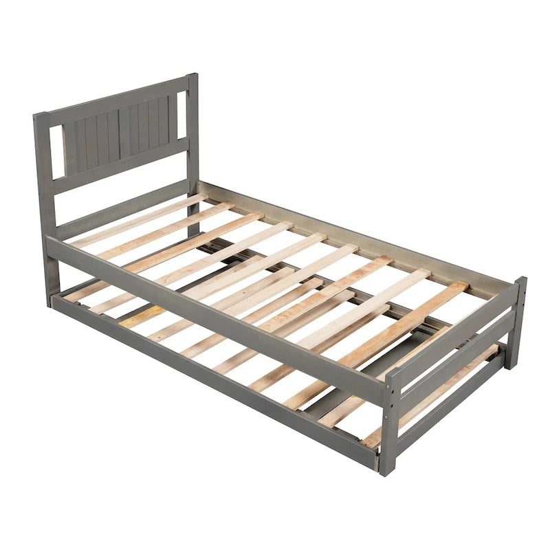 Lit plateforme double avec lit gigogne réglable