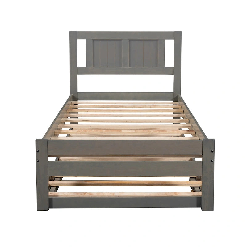 Lit plateforme double avec lit gigogne réglable