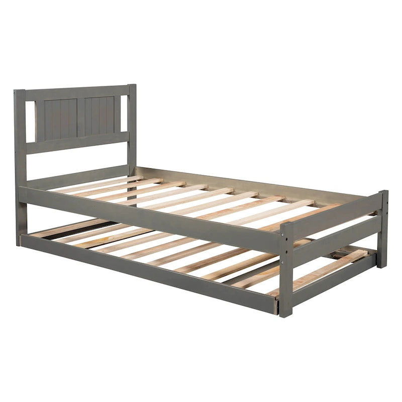 Lit plateforme double avec lit gigogne réglable