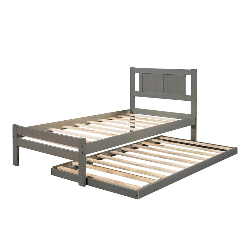Lit plateforme double avec lit gigogne réglable
