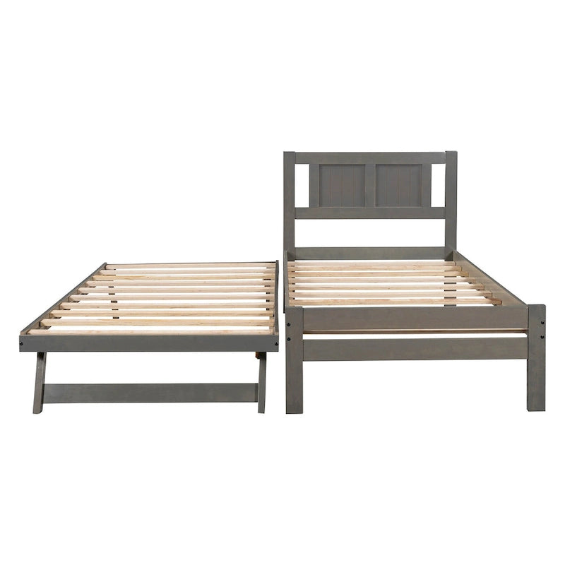 Lit plateforme double avec lit gigogne réglable