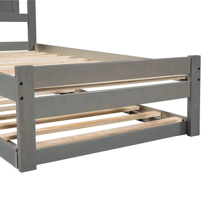 Lit plateforme double avec lit gigogne réglable