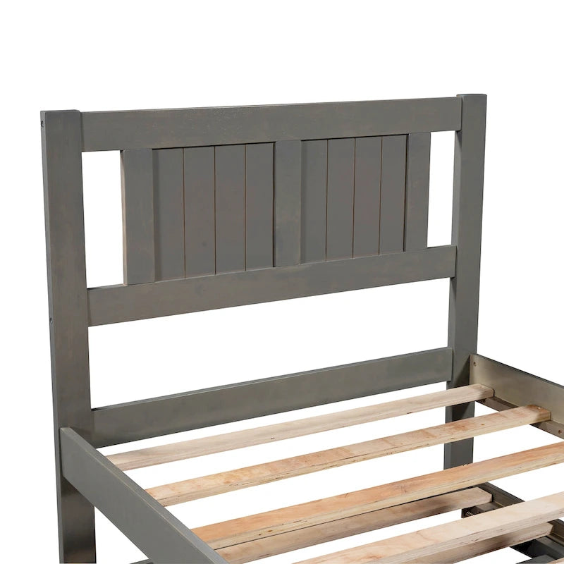 Lit plateforme double avec lit gigogne réglable