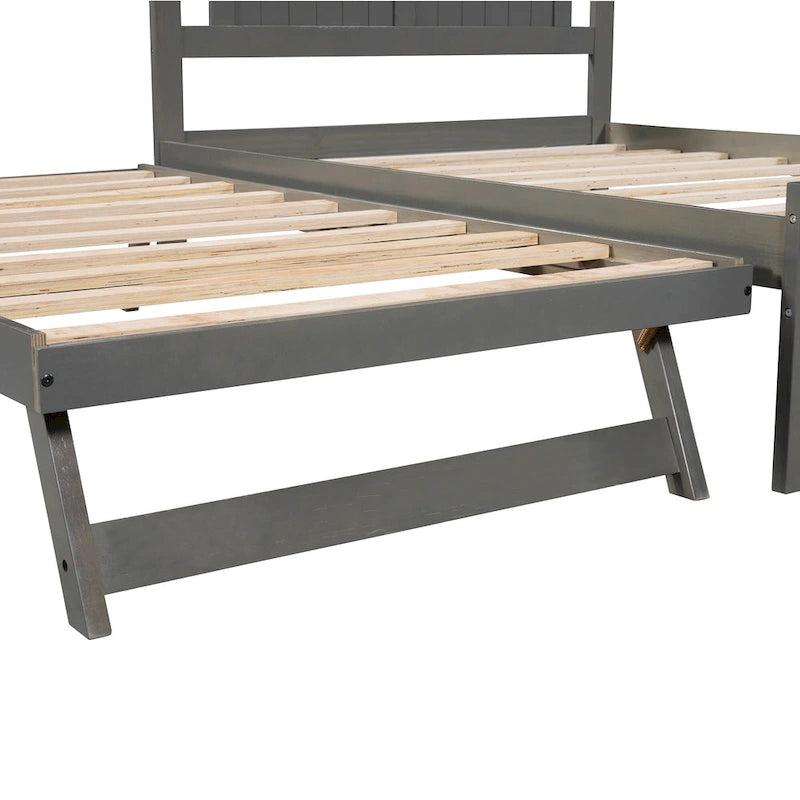 Lit plateforme double avec lit gigogne réglable