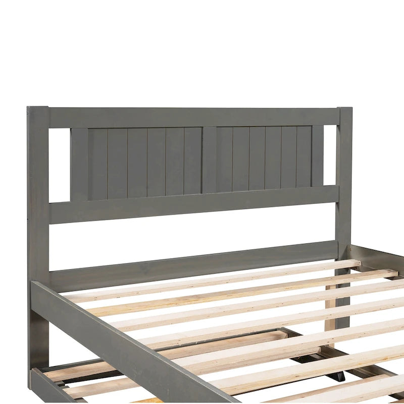 Lit plateforme double avec lit gigogne réglable