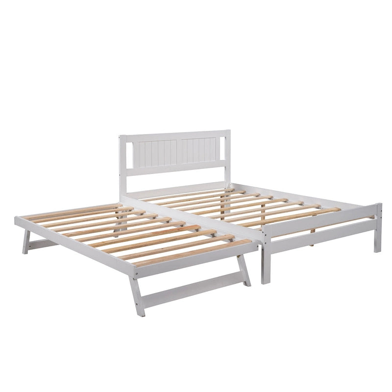 Lit plateforme double avec lit gigogne réglable