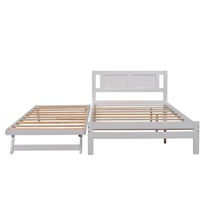 Lit plateforme double avec lit gigogne réglable