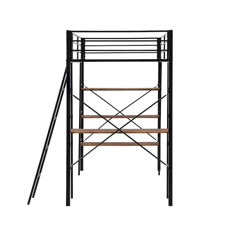 Lit mezzanine en métal pour lits jumeaux