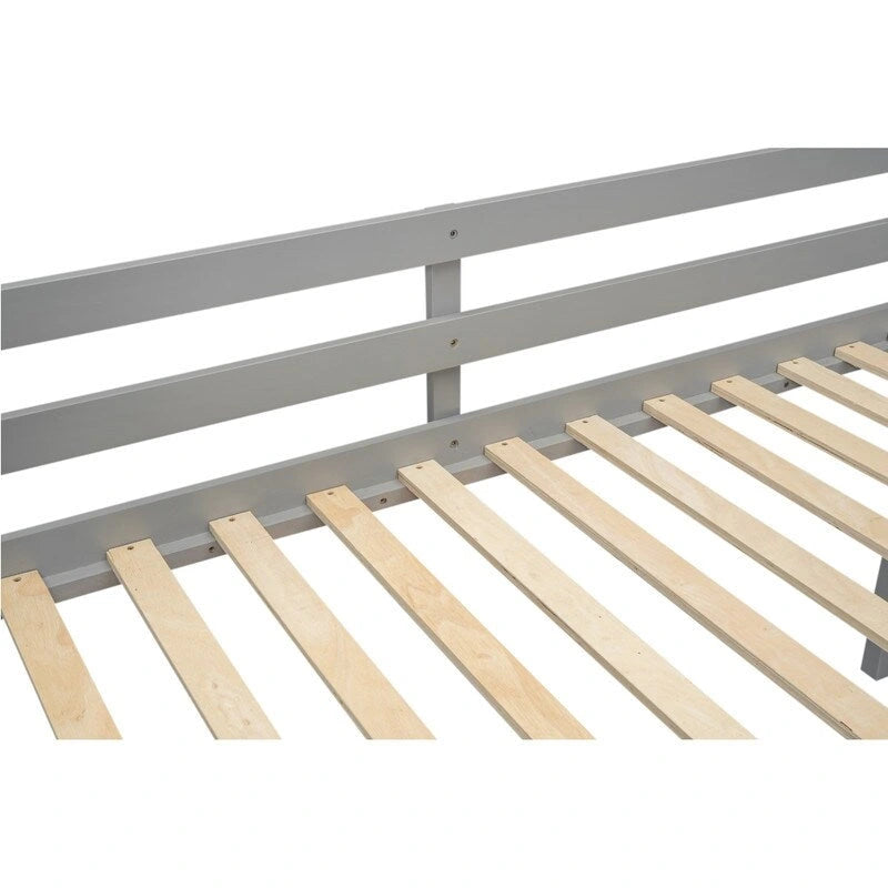 Lit mezzanine bas en bois, taille lit simple avec échelle, l'échelle peut être placée à gauche ou à droite