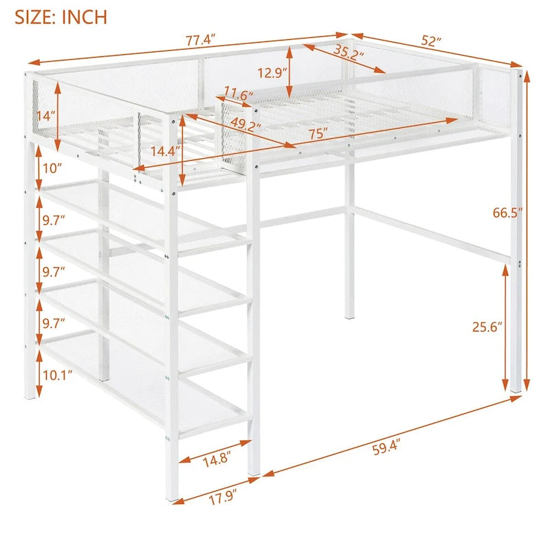 Lit mezzanine multifonctionnel de style moderne