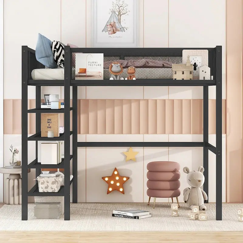 Lit mezzanine multifonctionnel de style moderne