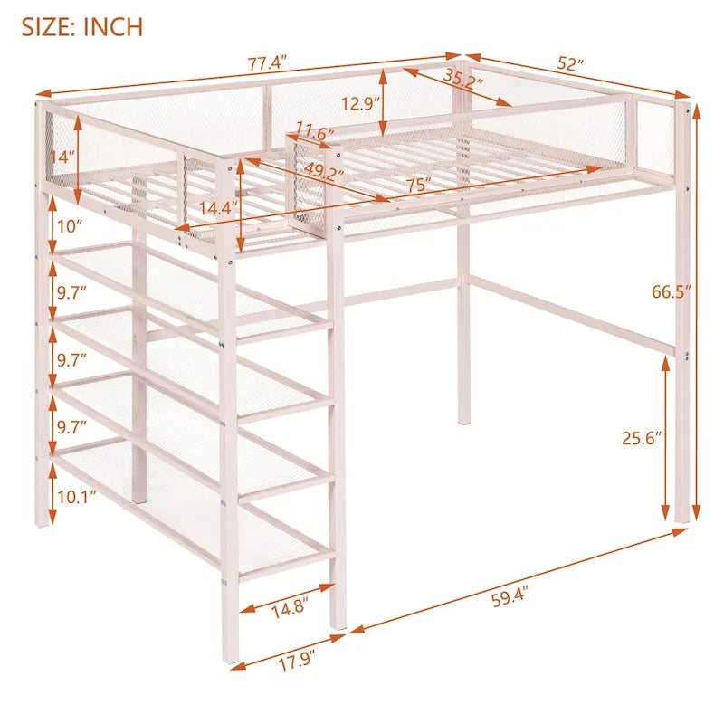 Lit mezzanine multifonctionnel de style moderne