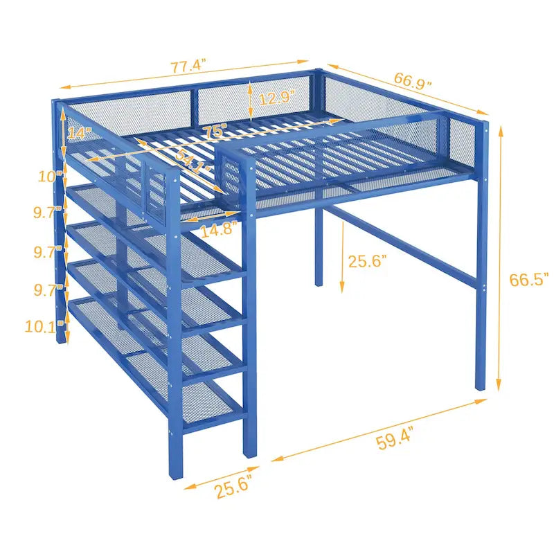Lit mezzanine multifonctionnel de style moderne