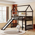 Lit mezzanine double avec toboggan et garde-corps